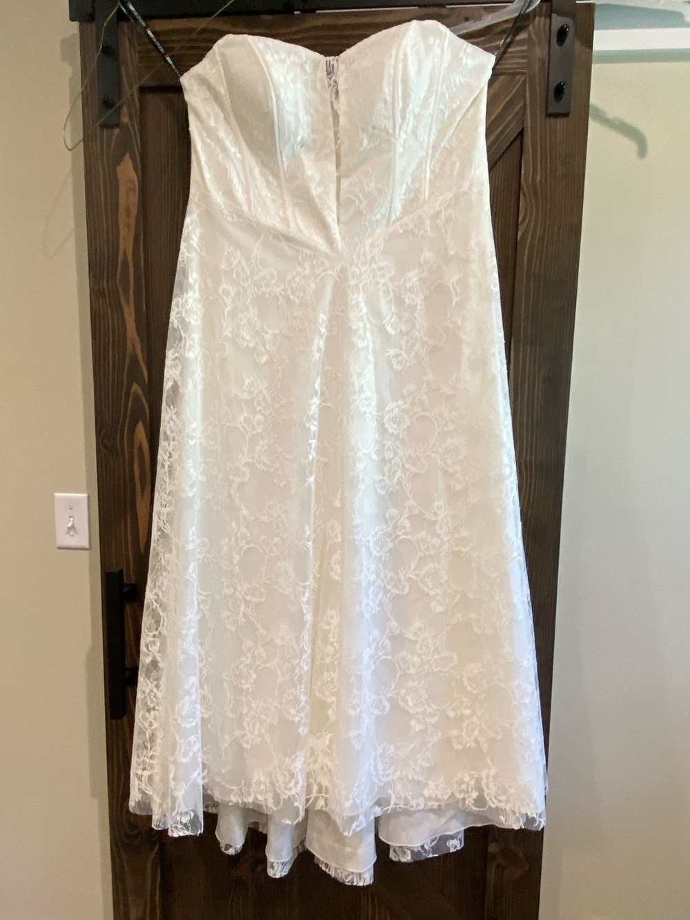 NWT David’s Bridal Strapless Lace A-Line Corset Ivory Wedding Dress size 20W